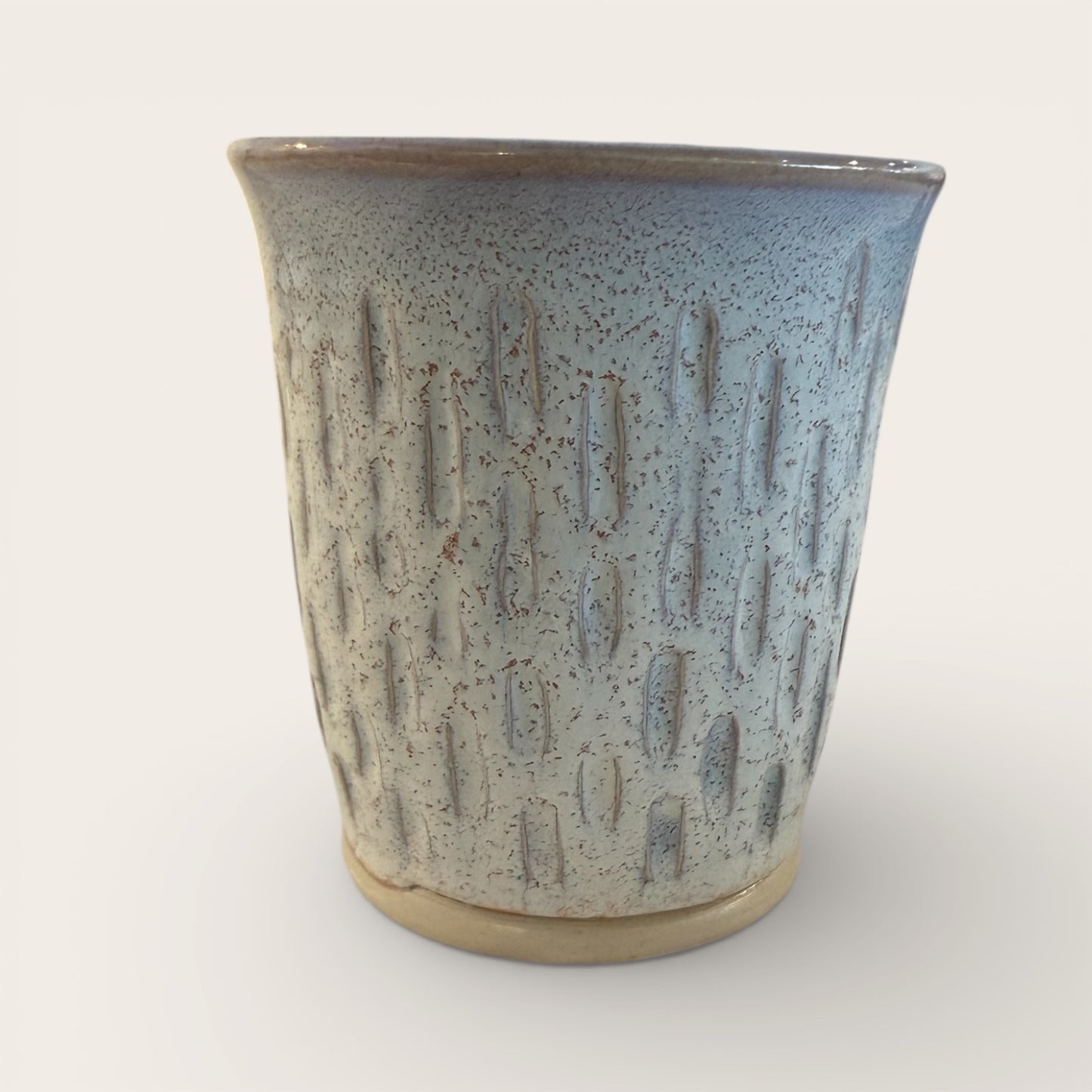 ap pottery iridescent carved vase