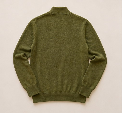 Men’s Italian Renewed Cashmere Zip Henley Sweater