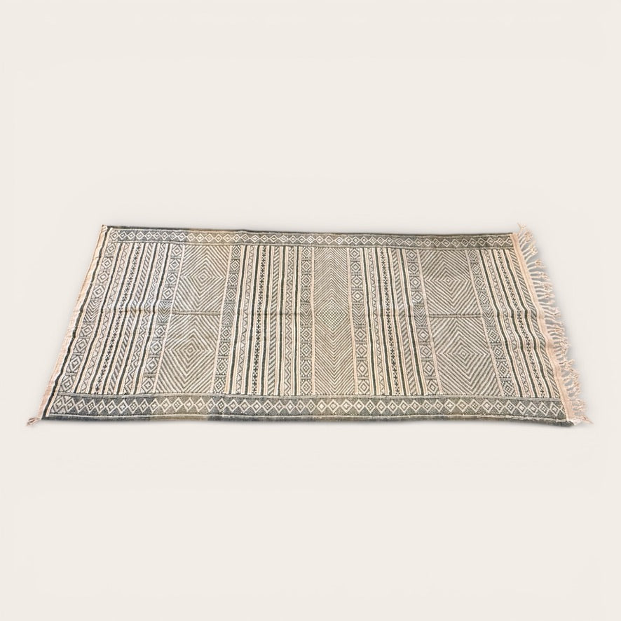 Kilim Rug Runner Grey Blue 2.2m x 1.04m