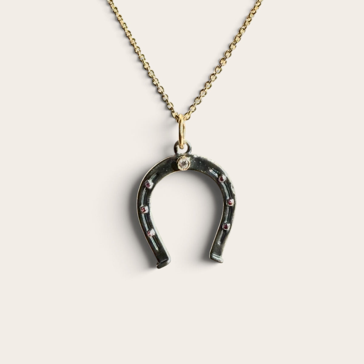 Horseshoe Charm Ruby