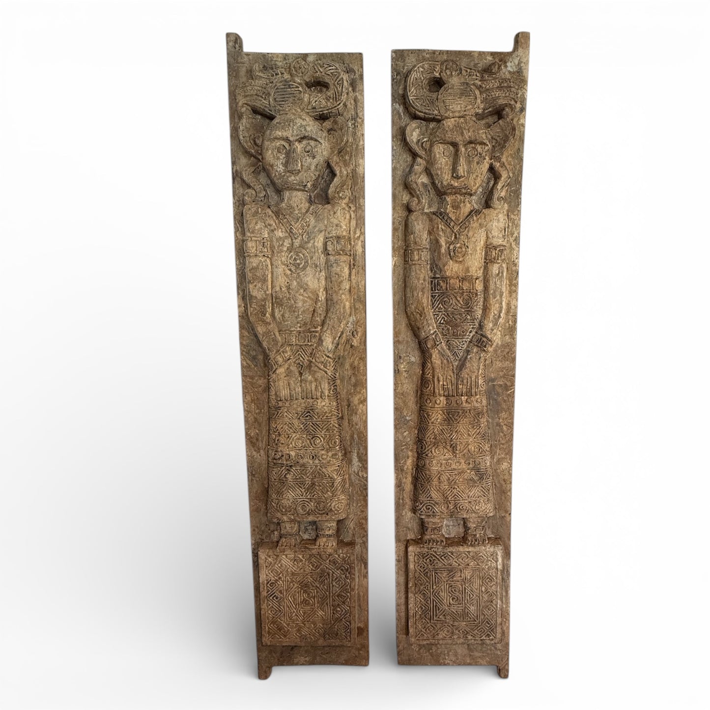 Balinese Vintage Carved Wood Panel Doors Primative People