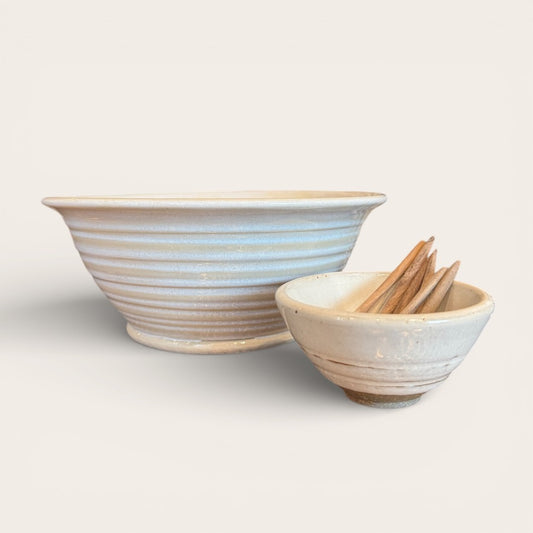 ap pottery cream "salt" bowl