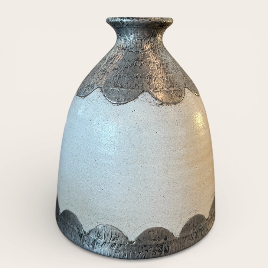 Moroccan Ceramic Pot with Metal Detail