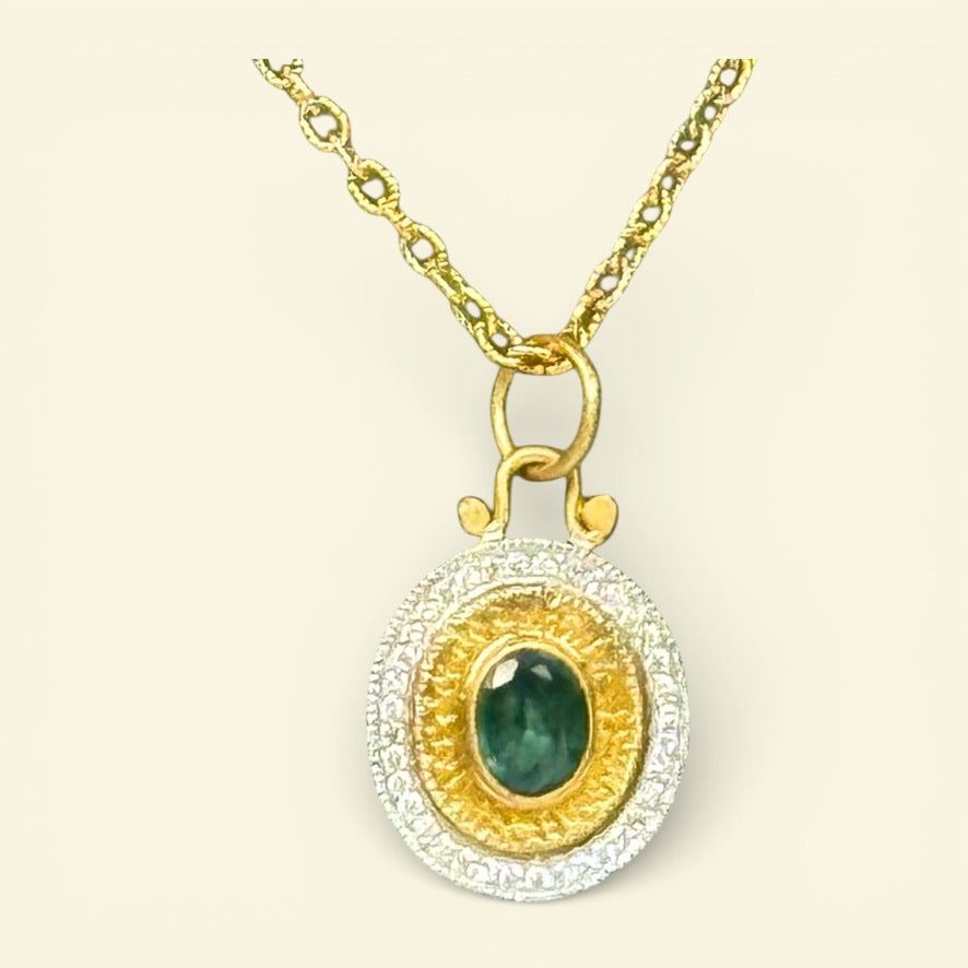 Emerald Diamond Pendant