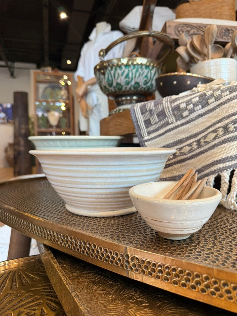 ap pottery cream "salt" bowl