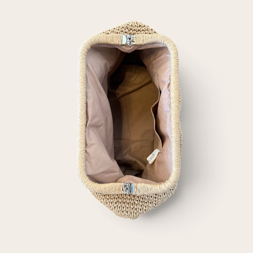 Linen Raffia Clutch