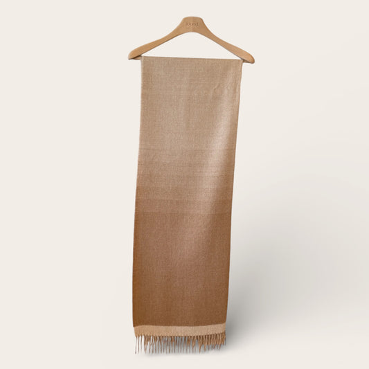 Ombre Baby Alpaca Throw Brown