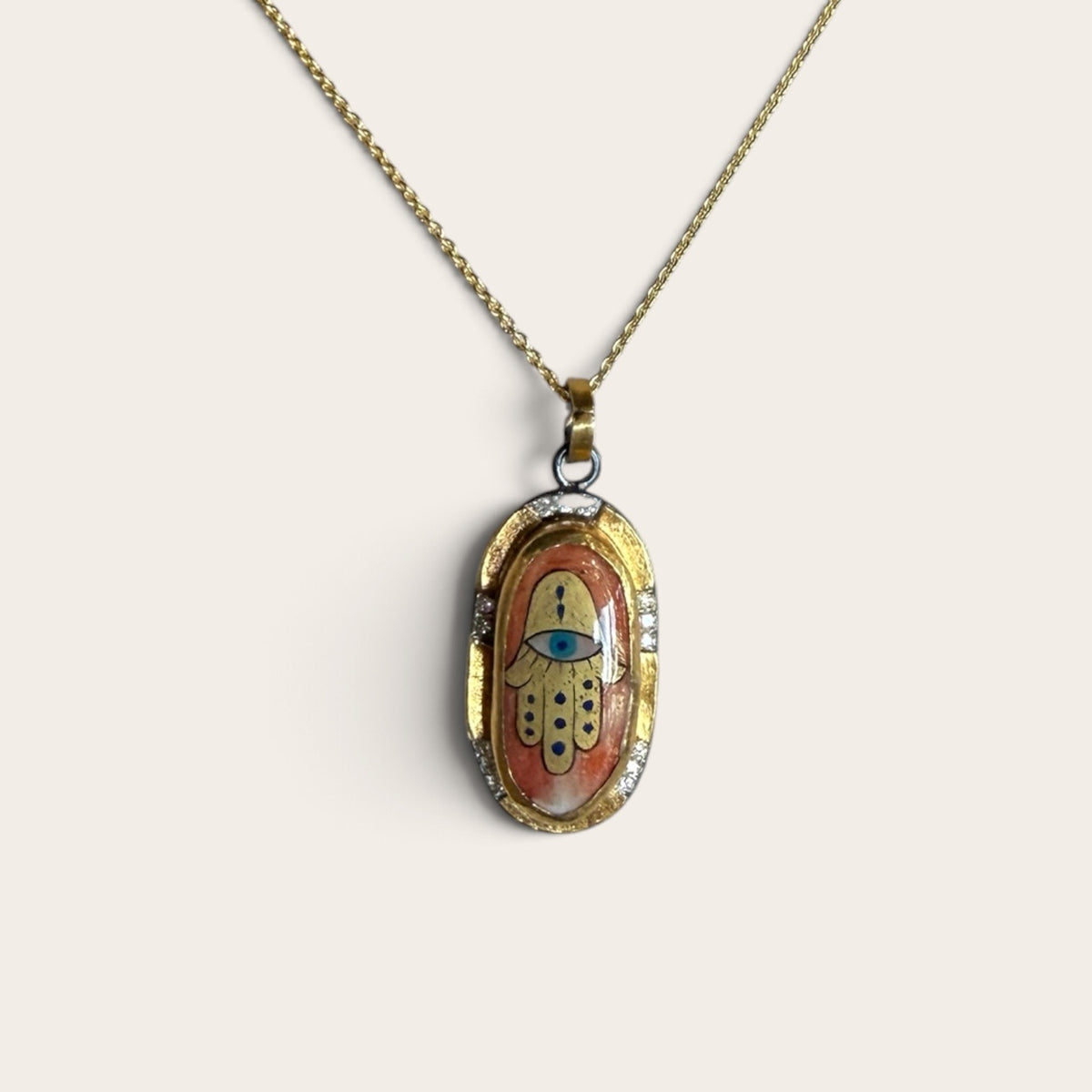 Coral Hamsa Charm