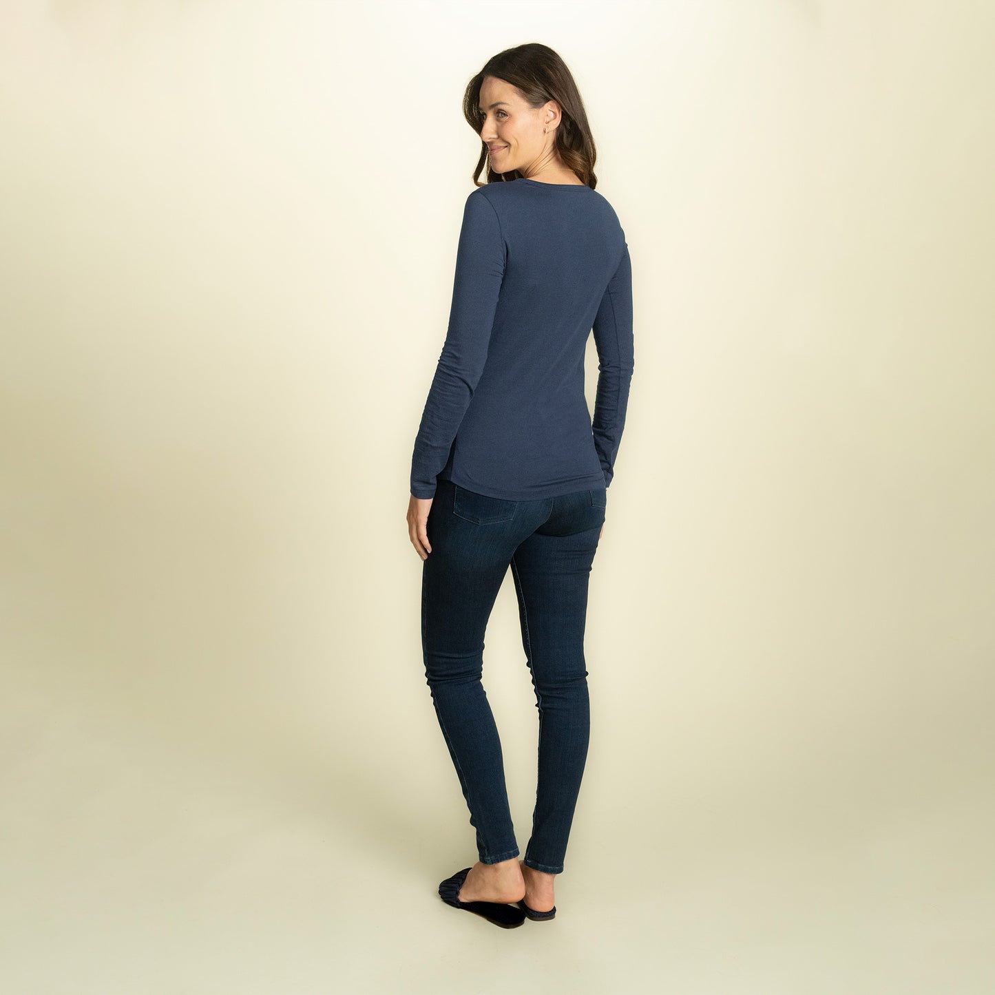 found. Women's Organic Cotton Long Sleeve Fitted Crew