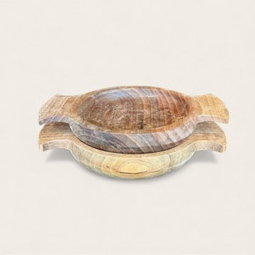 Walnut Wood Mini Serving Platter/ Bowl Saucer