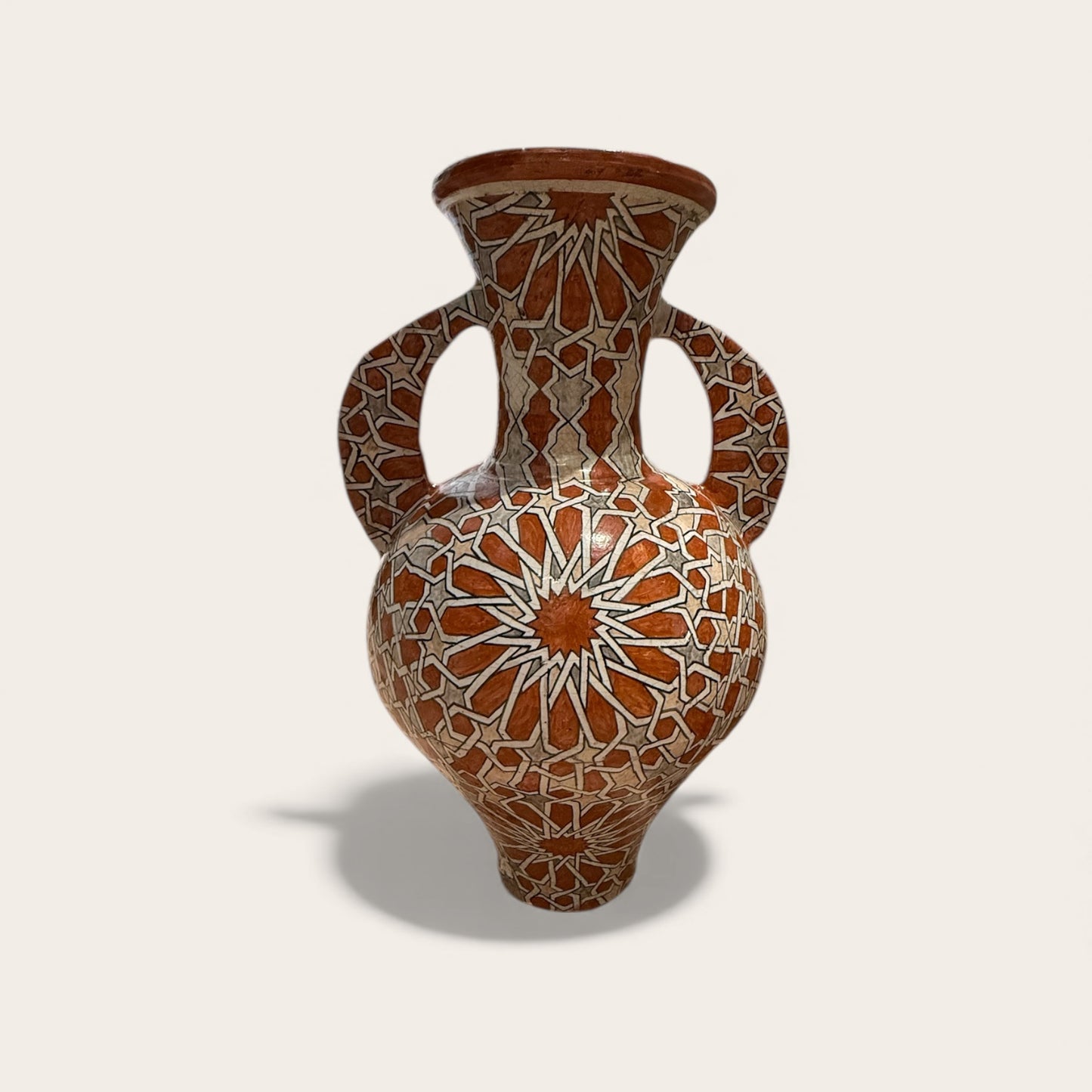 Morroccan Hand Painted Oil Jar Starburst Design