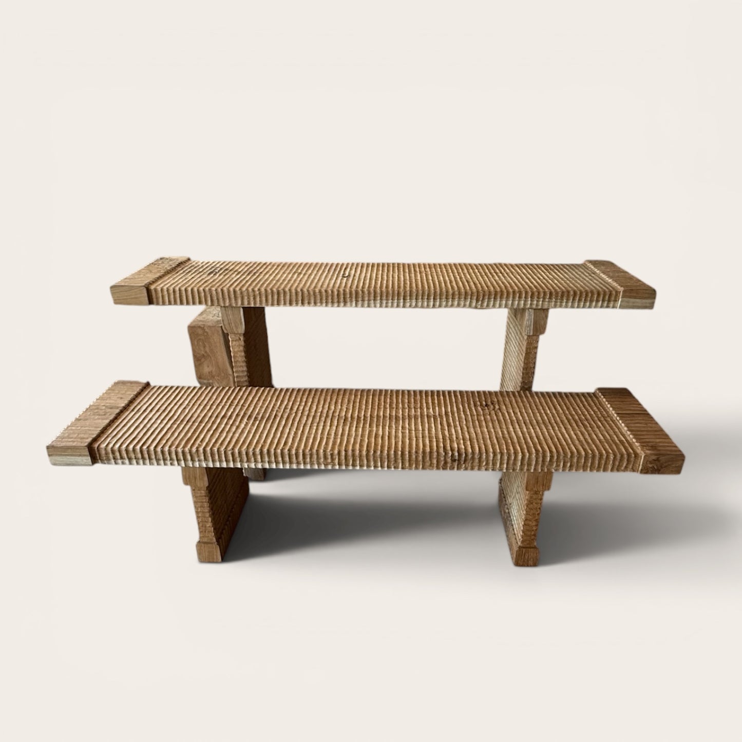 Wave Chisel Teak Bench