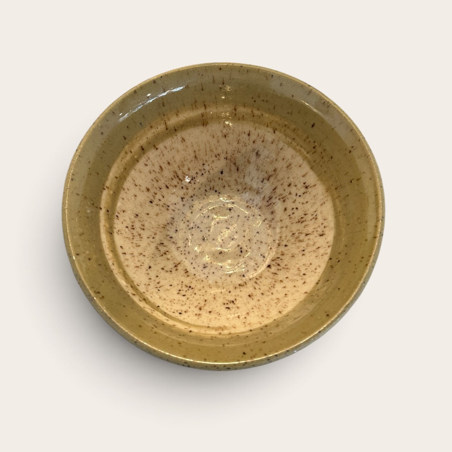 ap pottery green & cream marbled bowl