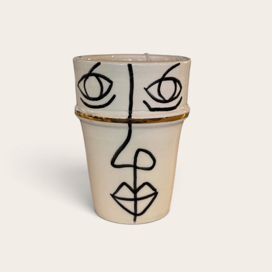 Hand Painted Gold Accent Morroccan Cups