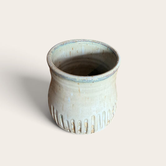 ap pottery gray/white textured cup