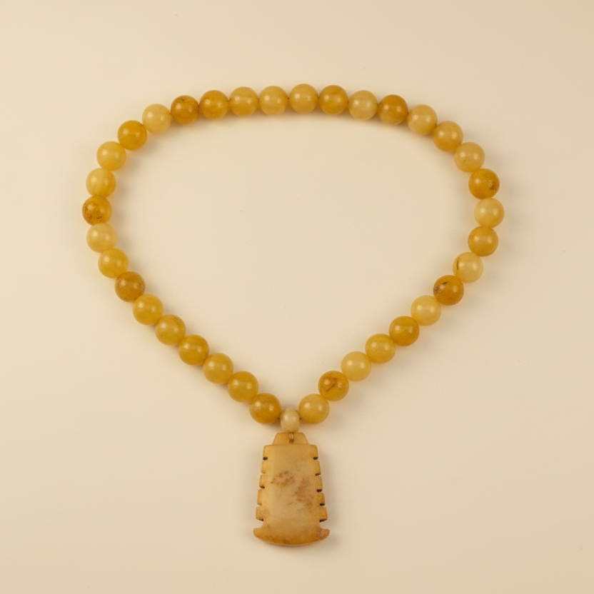 Seed Palm Beach Honey Jade Axe Pendant Necklace