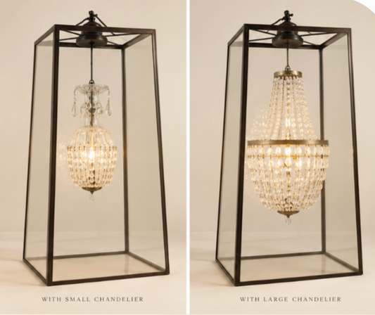 Glass Hurricane Frame for Chandelier