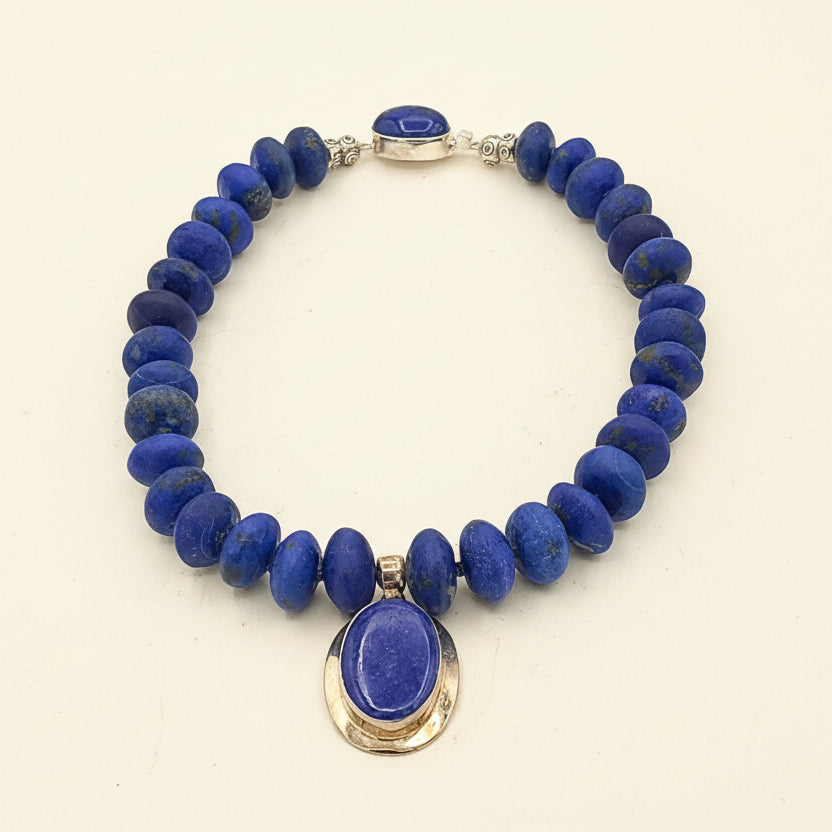 Seed Palm Beach Lapis Lazuli Saucer Necklace