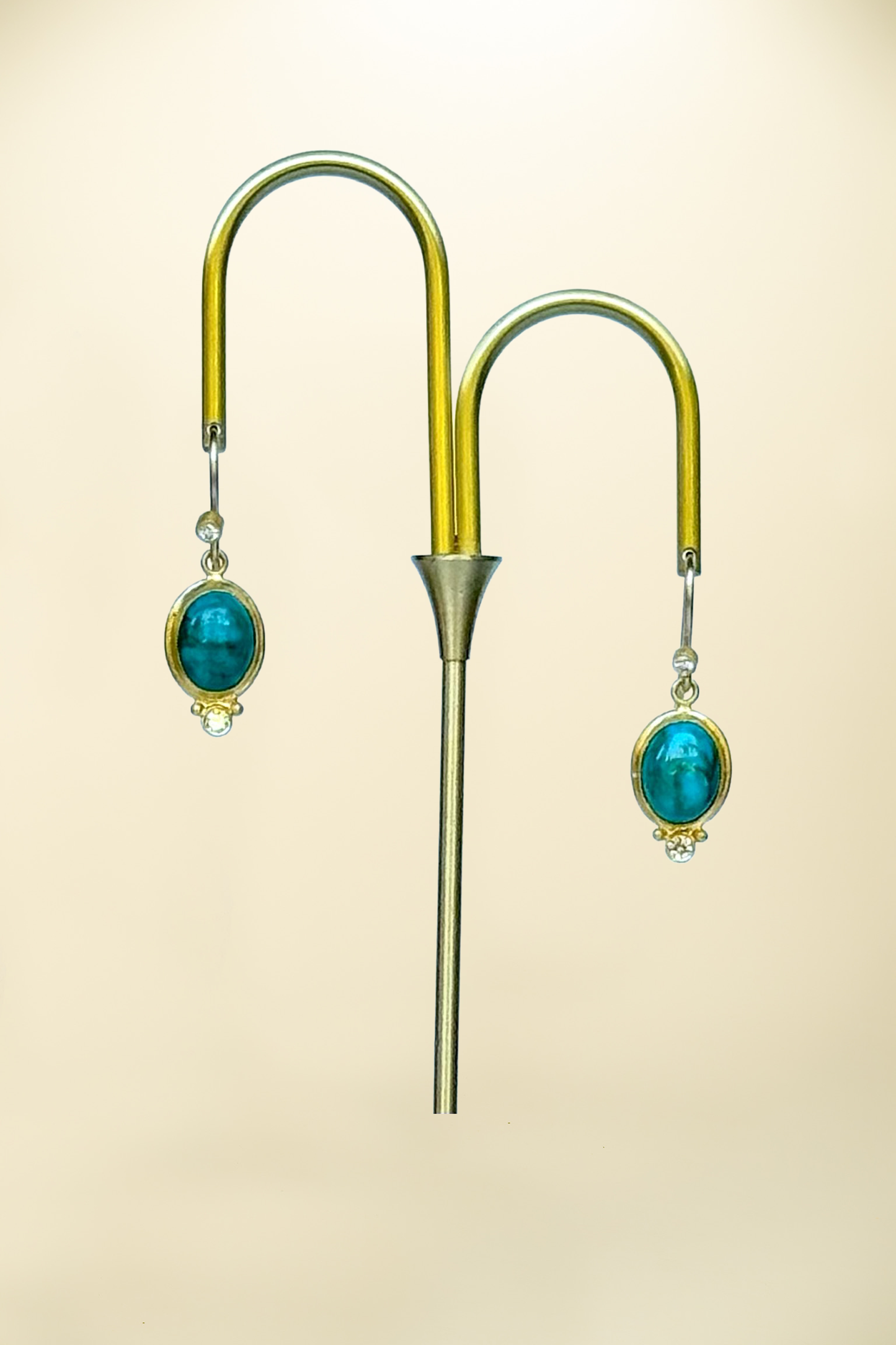 Turquoise Earrings with Diamond