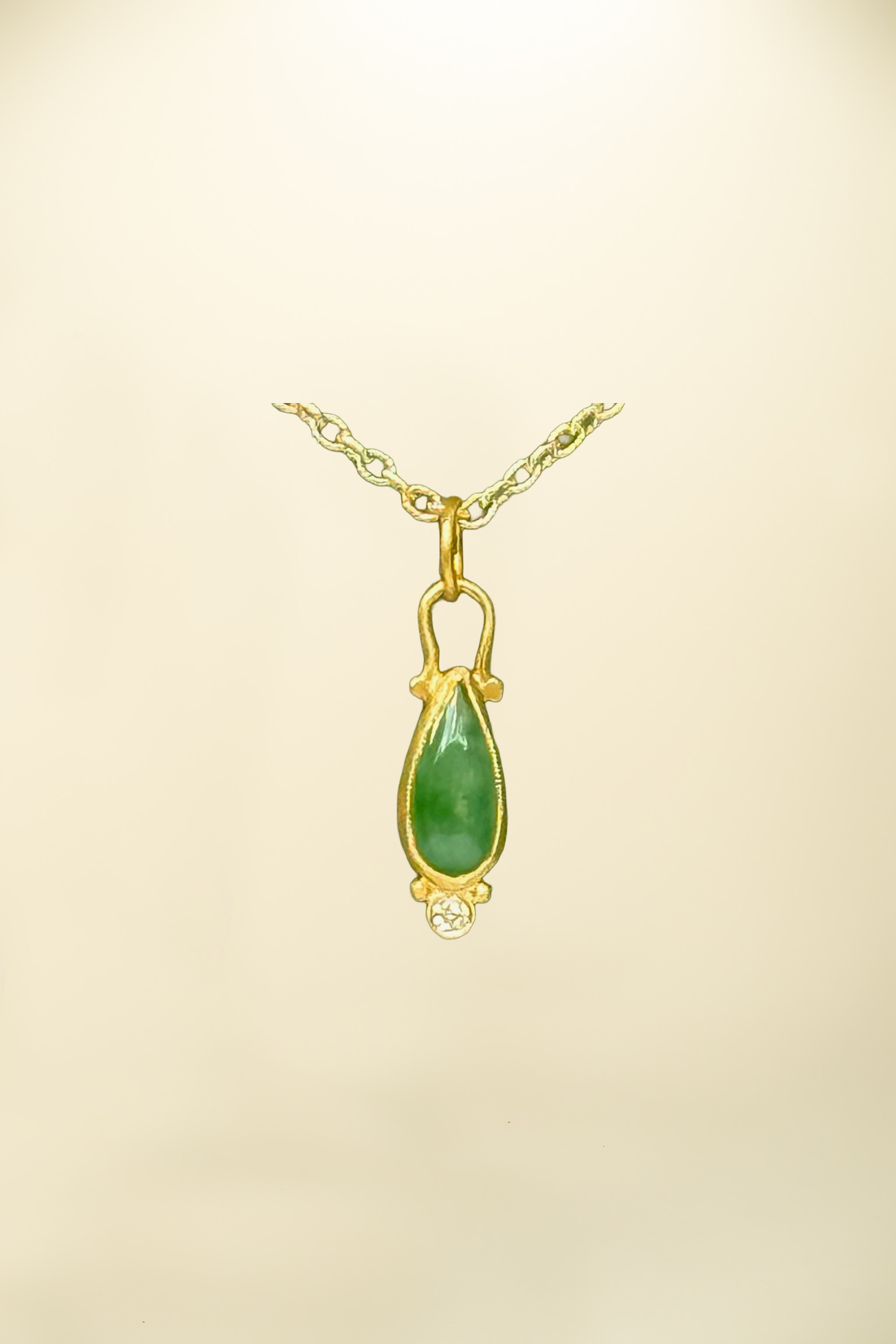 Jade Water drop Diamond Pendant