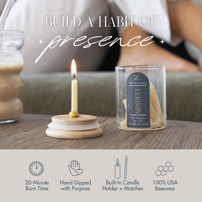 20-Minute Beeswax Candles Gift Set -  In Glass Jar
