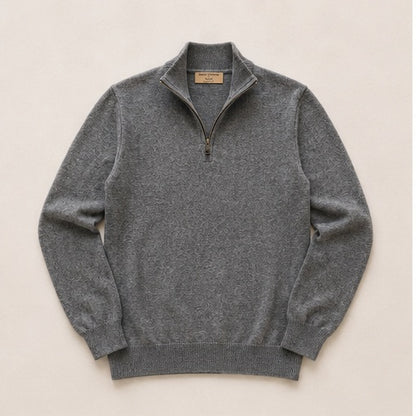 Men’s Italian Renewed Cashmere Zip Henley Sweater