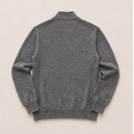 Men’s Italian Renewed Cashmere Zip Henley Sweater
