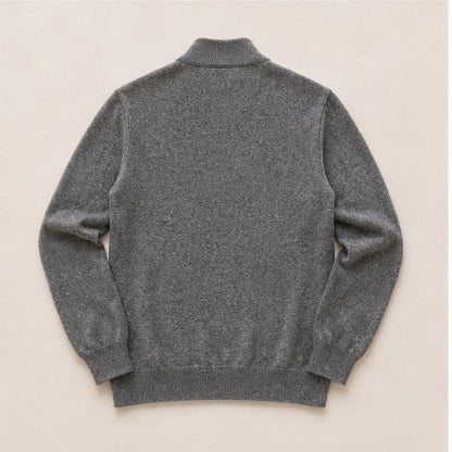 Men’s Italian Renewed Cashmere Zip Henley Sweater