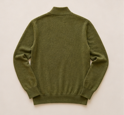 Men’s Italian Renewed Cashmere Zip Henley Sweater
