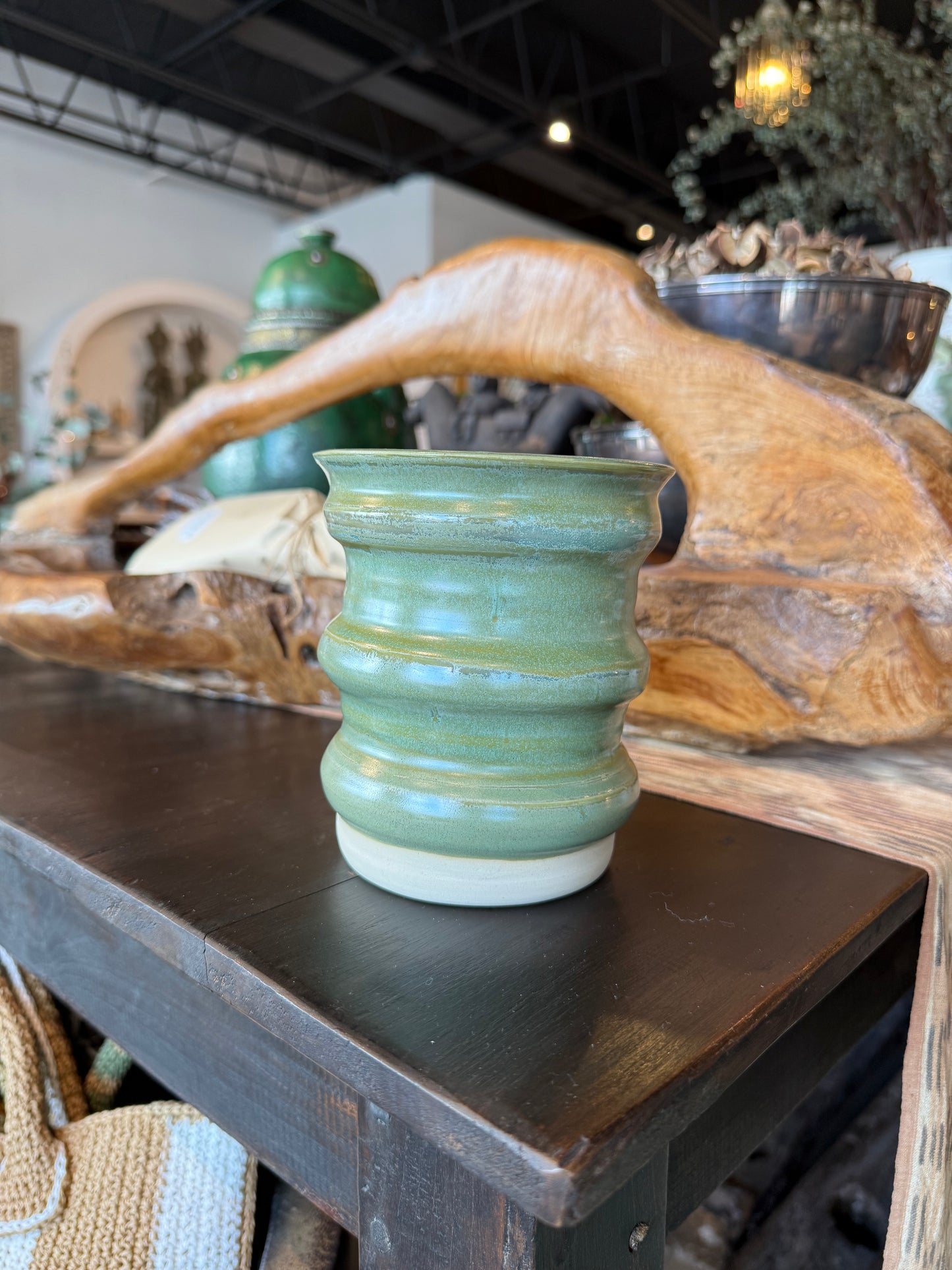 ap pottery green bubble vase