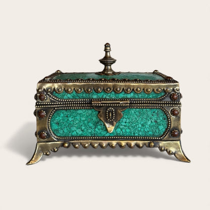 Moroccan Treasure Box Turquoise Stone