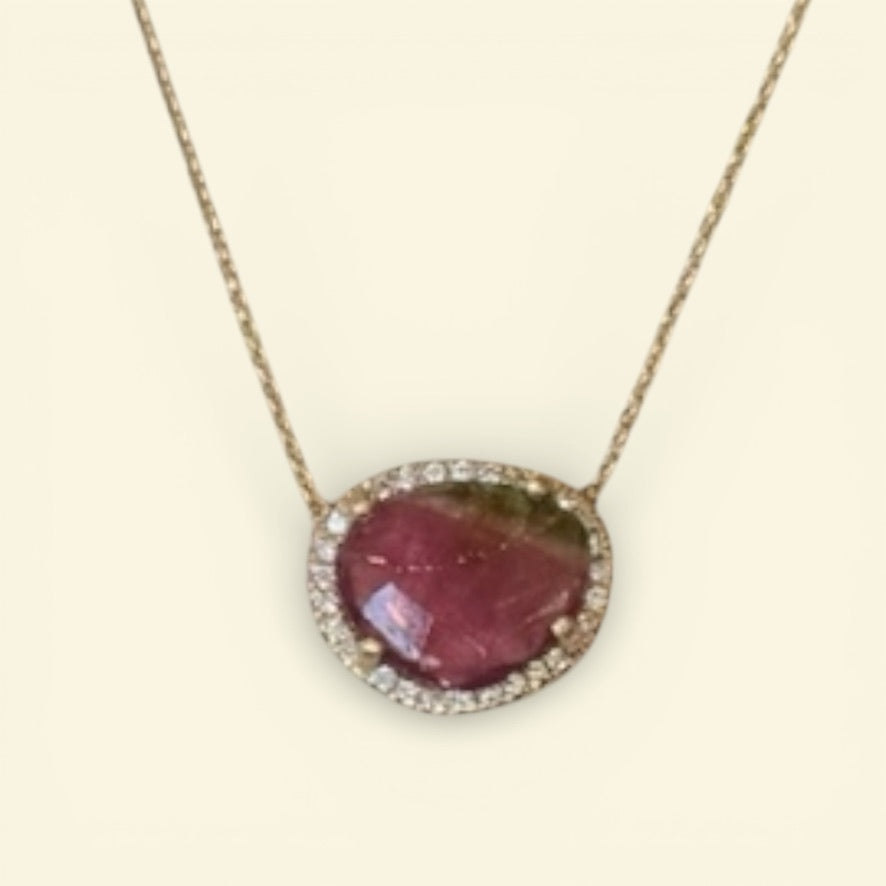 Watermelon Tourmaline Pendant
