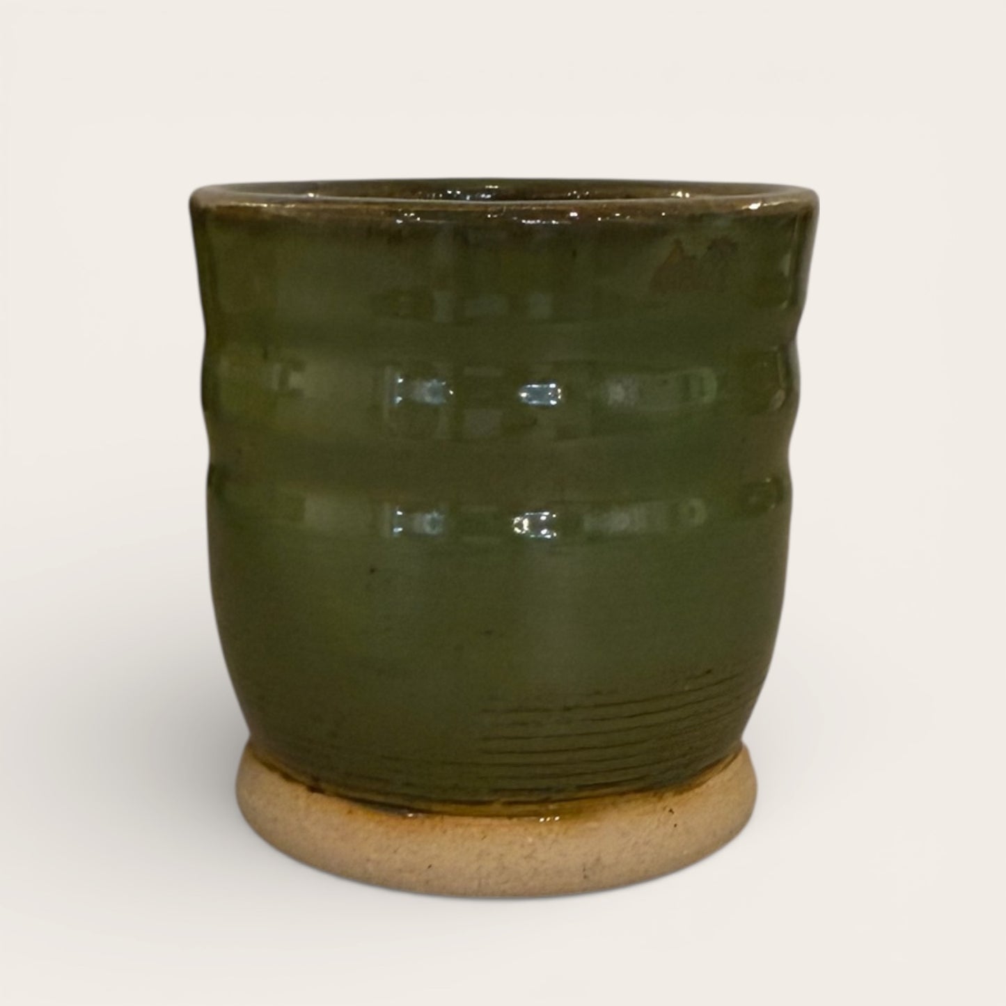 ap pottery rutile dark olive cup
