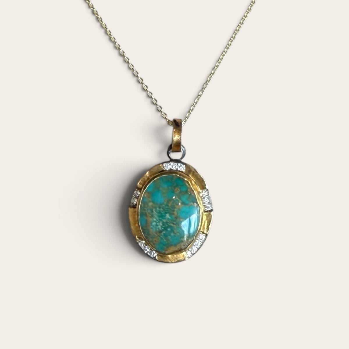 Turquoise and Diamond Charm