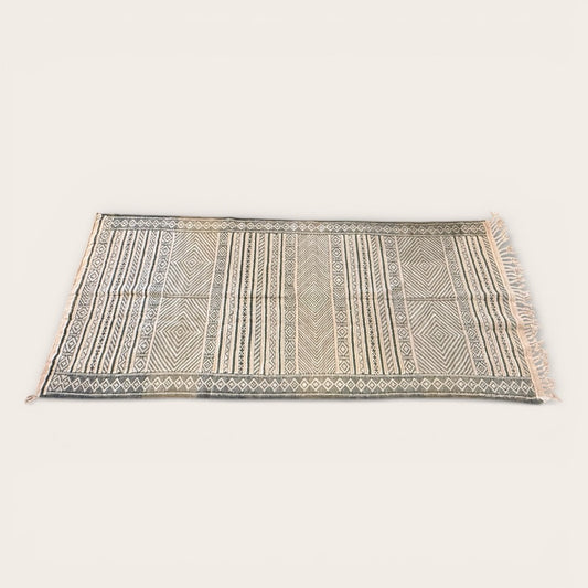 Kilim Rug Runner Grey Blue 2.2m x 1.04m