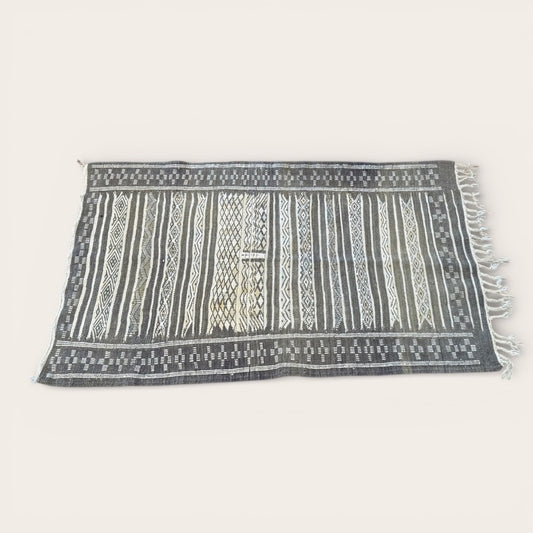 Kilim Rug Runner Dark Earth Tones 1.28m x 80cm