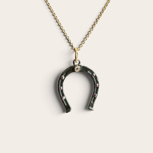 Horseshoe Charm Ruby