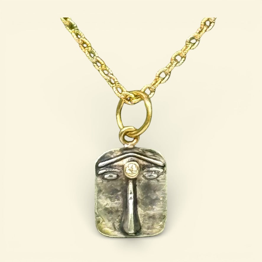 Diamond Lion Face Pendant