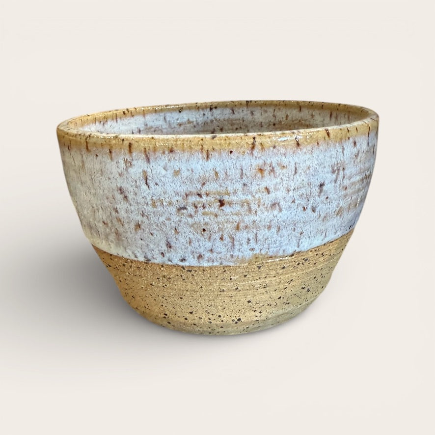 ap pottery small bowl speckled clay white glaze