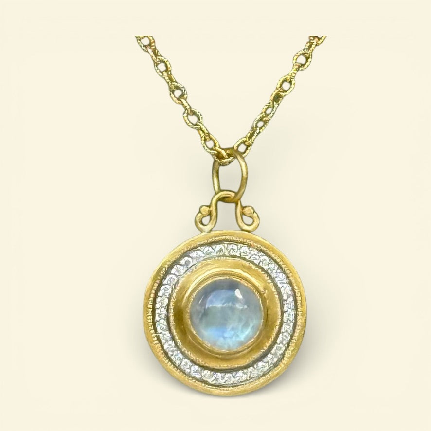 Moonstone Diamond Pendant