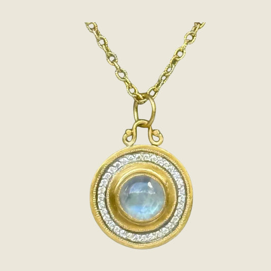 Moonstone Diamond Pendant