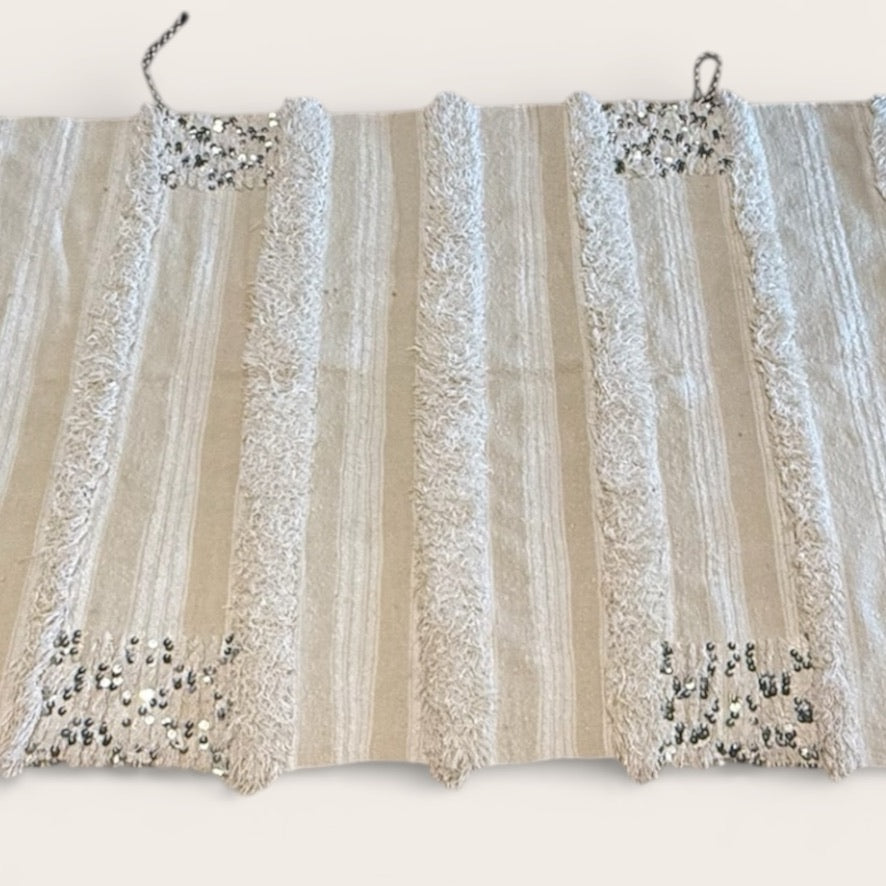 Moroccon Traditional Hand Woven Wedding Blanket with Straps