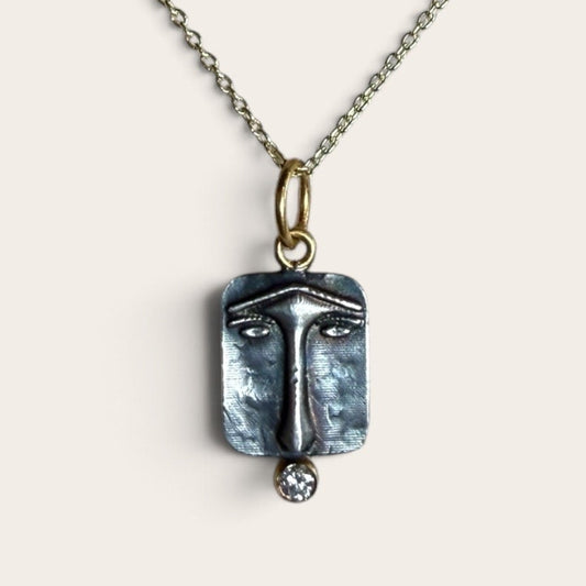 Diamond Stud Mouth Lion Face