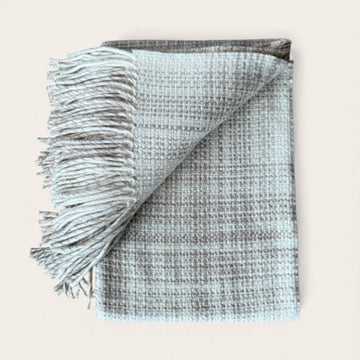 Plaid Baby Alpaca, Natural Colored Yarn Blanket