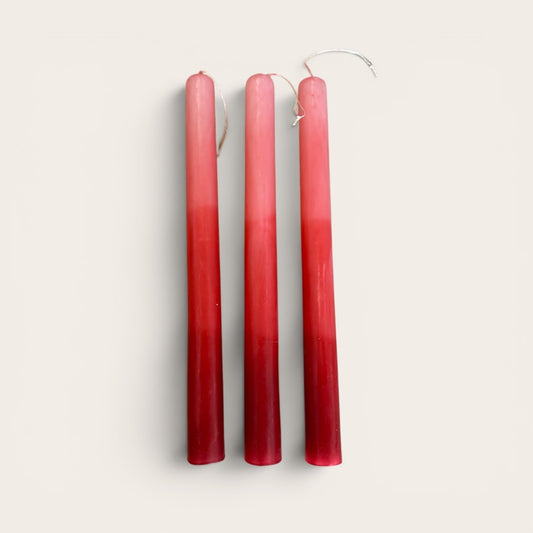 Oaxacan Wide Hand-Poured Ombré Taper Candles