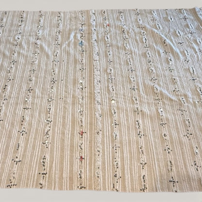 Moroccon Traditional Hand Woven Wedding Blanket Cream