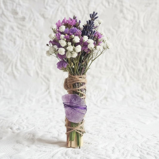 Amethyst, Lavender and Palo Santo Smudge Stick