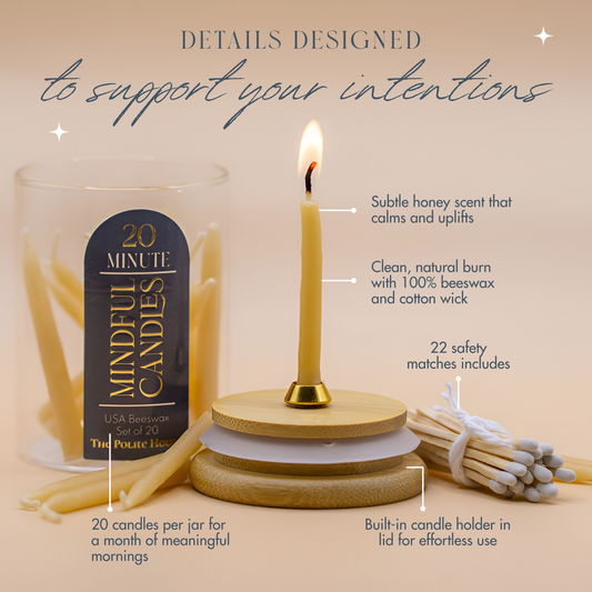 20-Minute Beeswax Candles Gift Set -  In Glass Jar