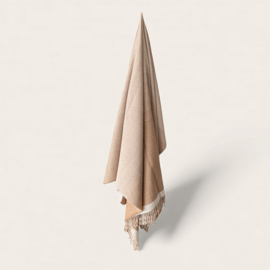 Ombre Baby Alpaca Throw Brown