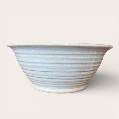 ap pottery ribbed iridescent serving bowl